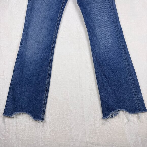 rag & bone Nina High-Rise Flare Frayed Ankle Jeans Dark Wash Womens 26 - Picture 9 of 11